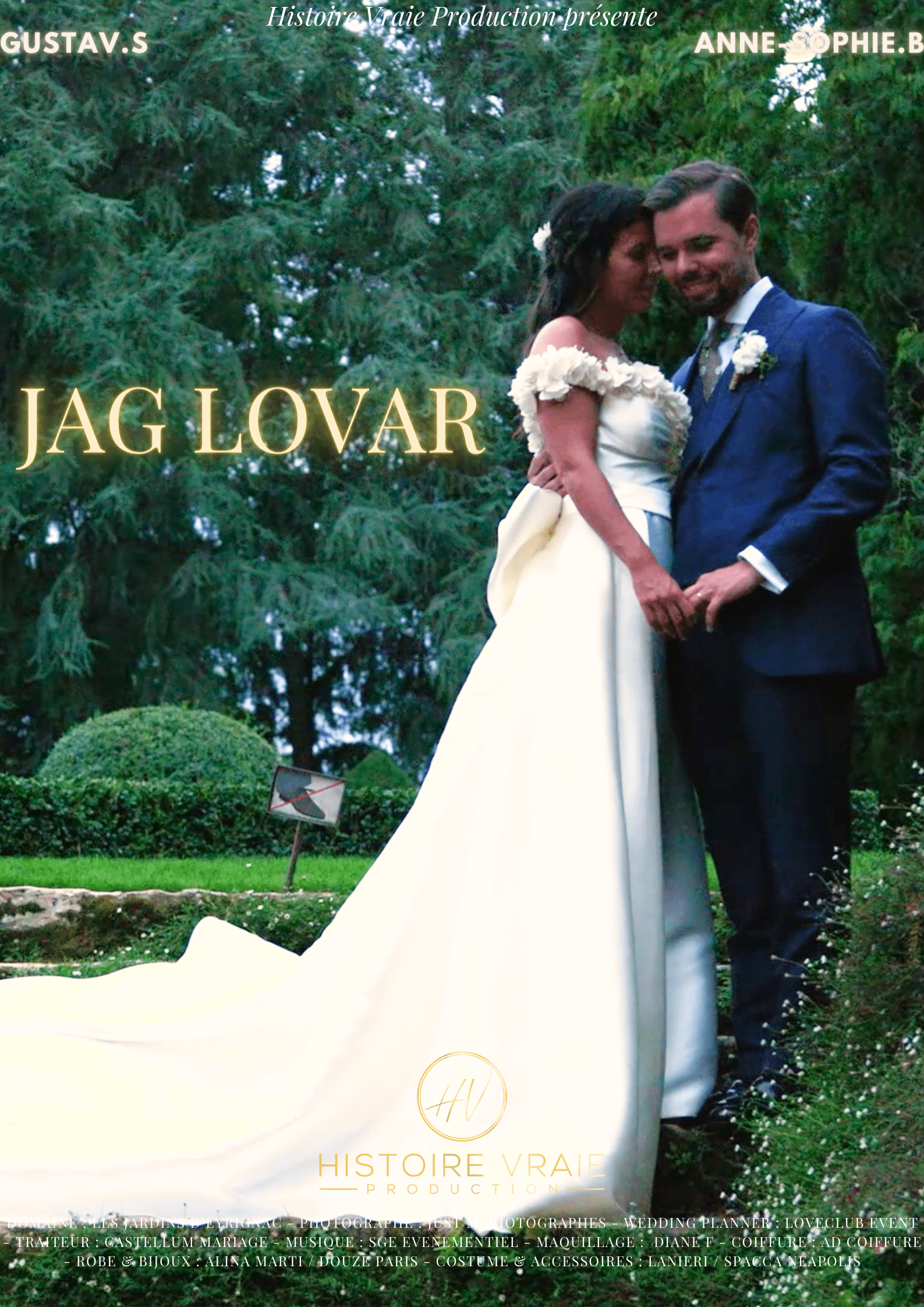 Affiche de la vidéo / du film de mariage d'un videaste de mariage : Jag Lovar